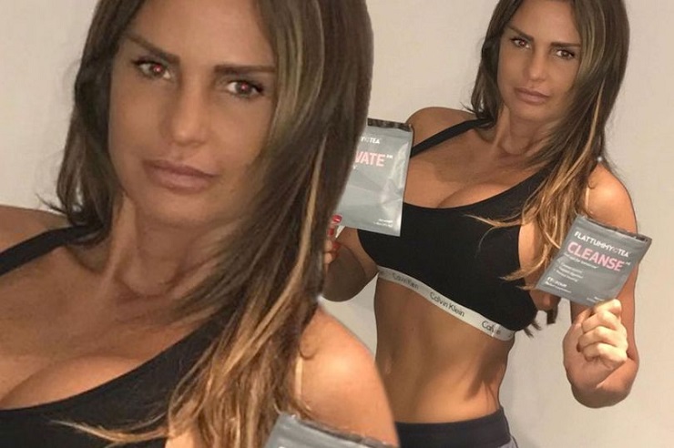 Katie Price transforms herself as she shows off slim waist in boob-baring fitness gear