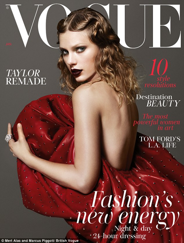 Taylor Swift smoulders in semi-sheer embellished mini dress for British Vogue… in first cover shoot since releasing new album Reputation