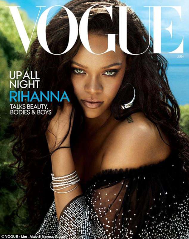 Rihanna sets pulses racing as she smoulders in stripped-back new Vogue cover shoot