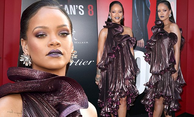 Rihanna dazzles in shimmering purple couture at the world premiere of Ocean’s 8