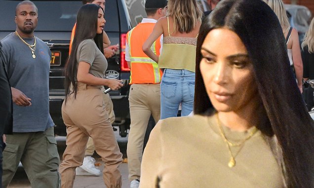 ‘Kim Kardashian and Kanye West sport his and hers cargo pants for romantic date night in Malibu