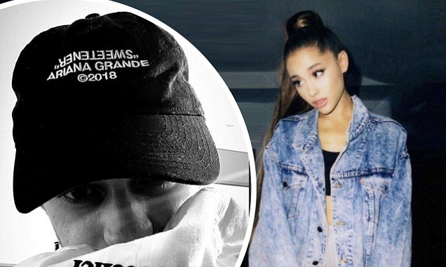 Ariana Grande posts Instagram snaps of fiance Pete Davidson promoting her new album Sweetener