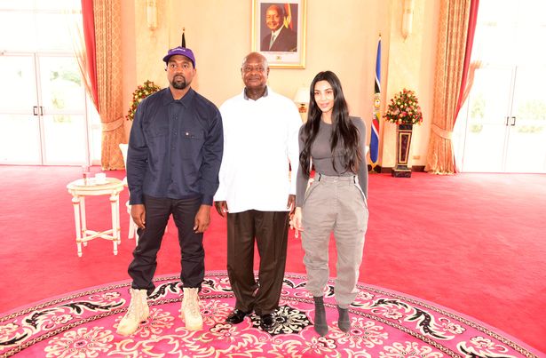 Kanye West and Kim Kardashian all smiles as they visit notoriously anti-gay Ugandan President Museveni