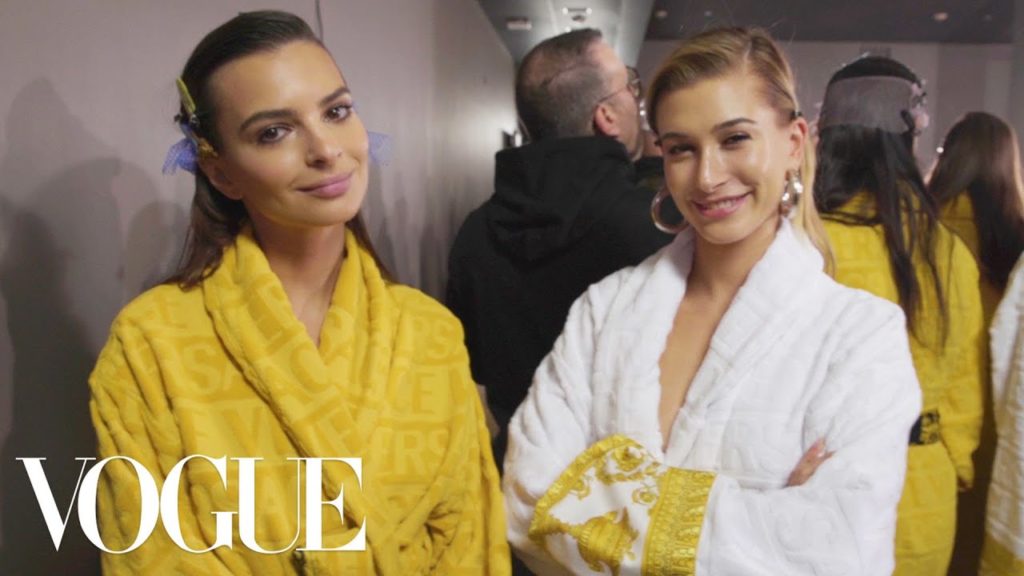 Hailey Baldwin, Gigi Hadid & Emily Ratajkowski Backstage at Versace’s Show