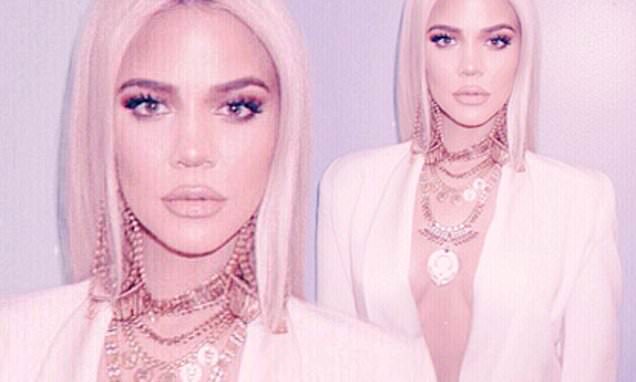 Khloe Kardashian shared a Photo of herself in blazer with layers of gold necklaces to Instagram