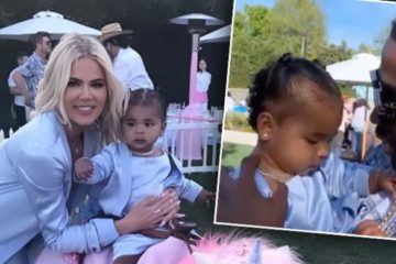 Khloe Kardahsian shocked as Tristan Thompson shows uo to Baby True’s Birthday Party!