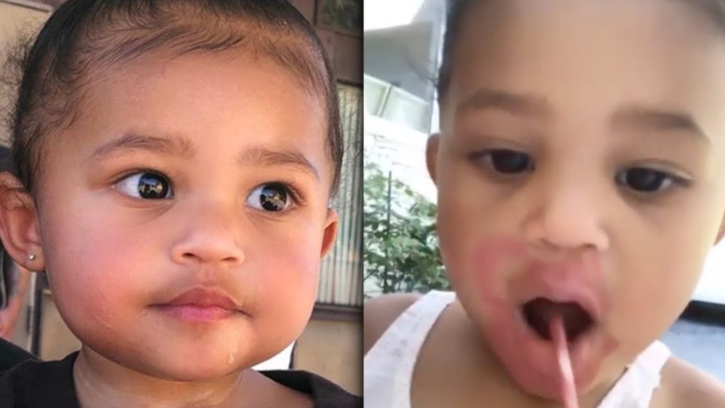 Kylie Jenner reacts to Stormi curse word confusion & Lipstick MakeOver Video